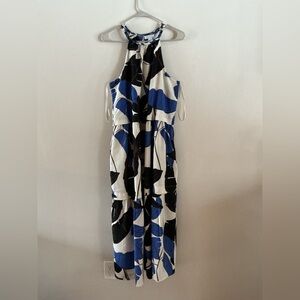Sofia by Sofia Vergara Blue and Black Maxi Dress